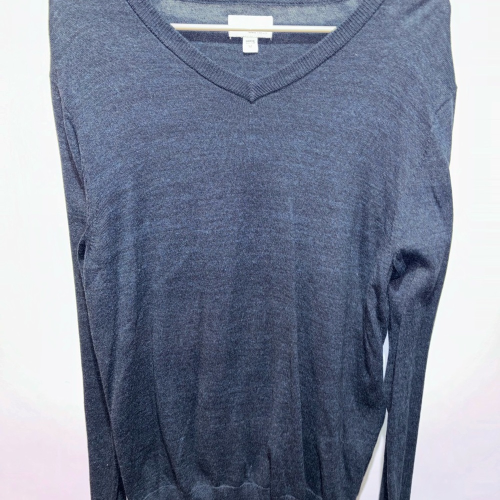 Sonoma Gray V-Neck Sweater Lightweight Classic